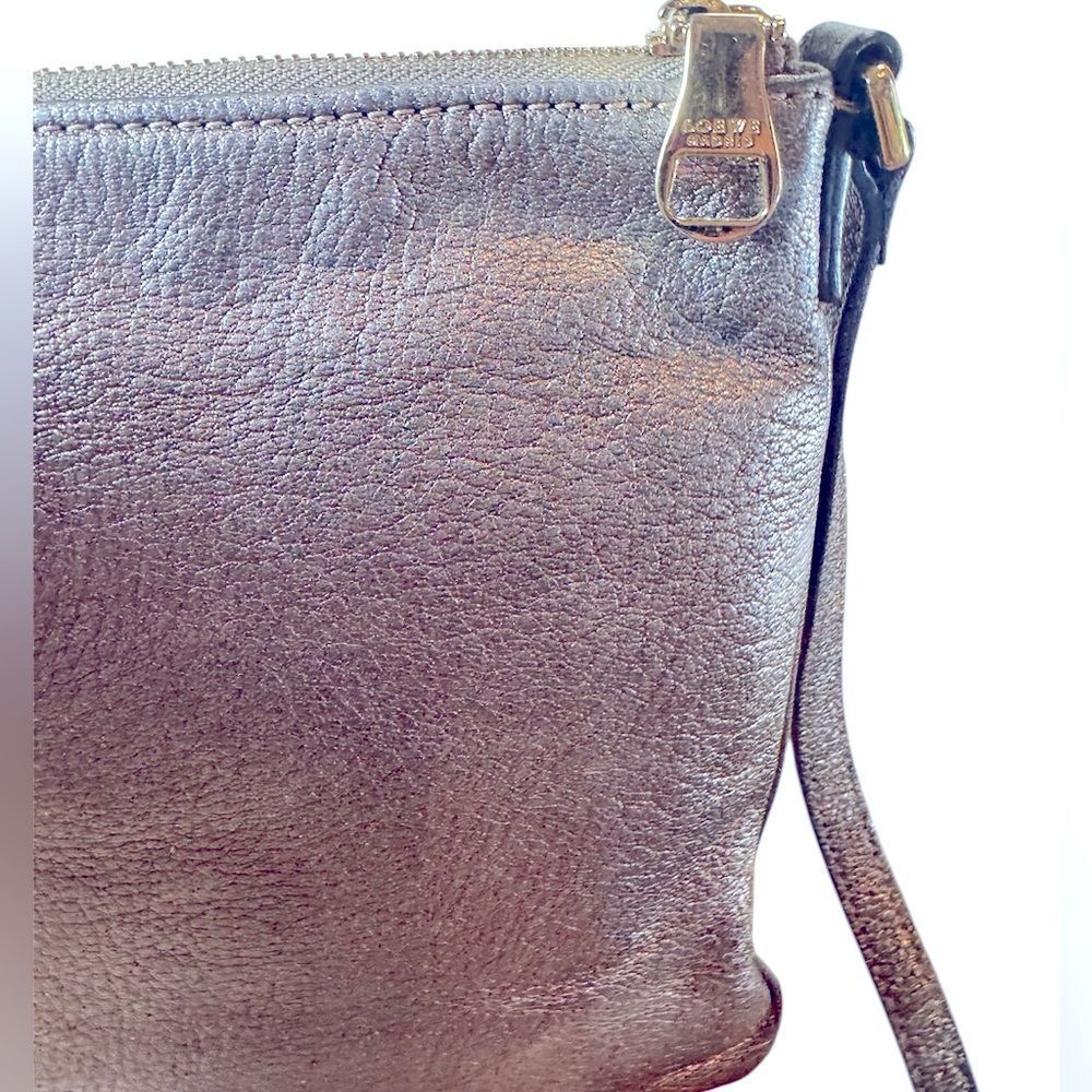 LOEWE Burnished Silver Leather Small Anagram Messenger Crossbody Bag - Picture 5 of 15